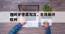 金年会app下载-西班牙惨遭淘汰，无缘最终胜利